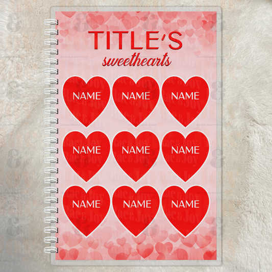 Sweethearts Personalized Lined Journal – Custom Names Heart Notebook for Mom, Grandma, Nana, Gigi, Mimi | Valentine’s & Mother’s Day Gift