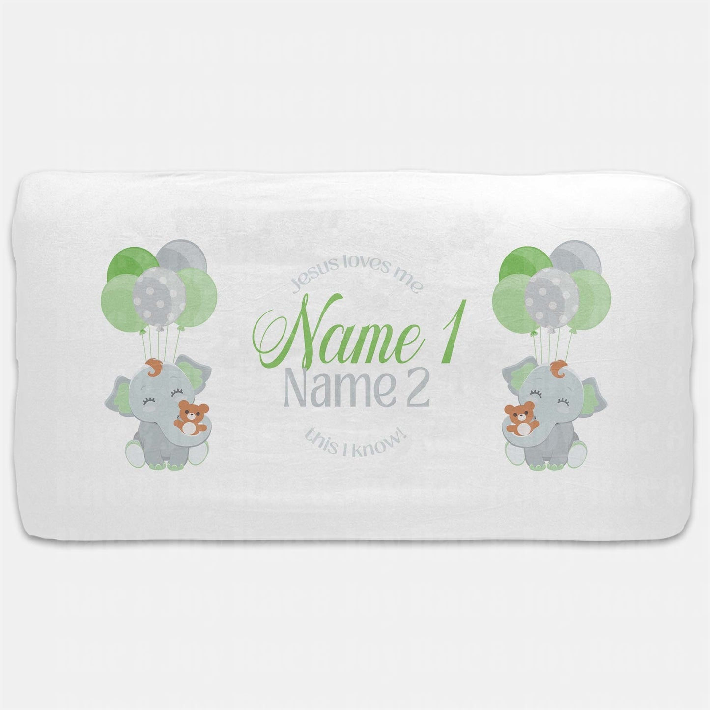 Personalized Fitted Baby Sheet (Oh Baby! Collection) Green & Toddler