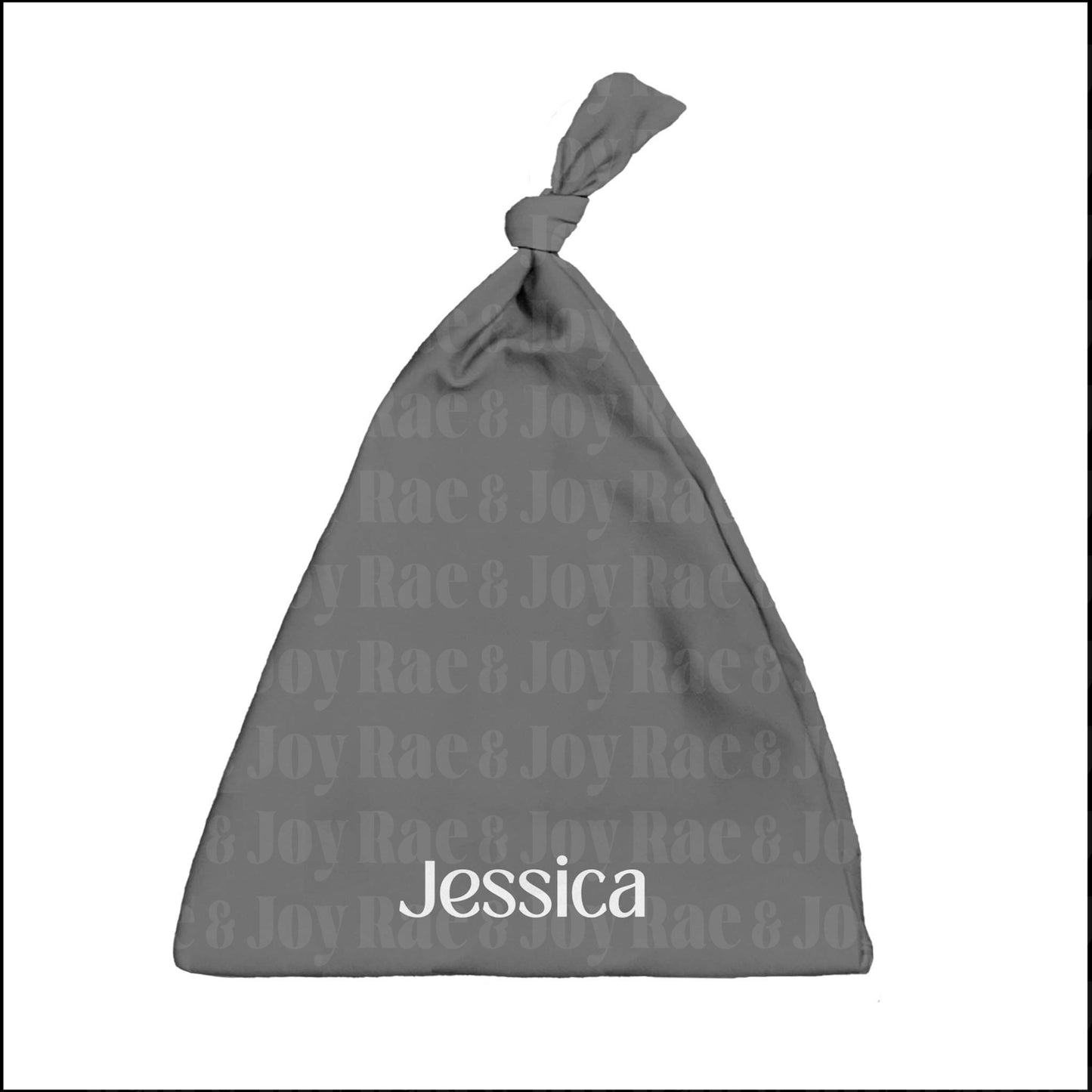 Personalized Knotted Baby Beanie (Oh Baby! Collection) Gray Accessories