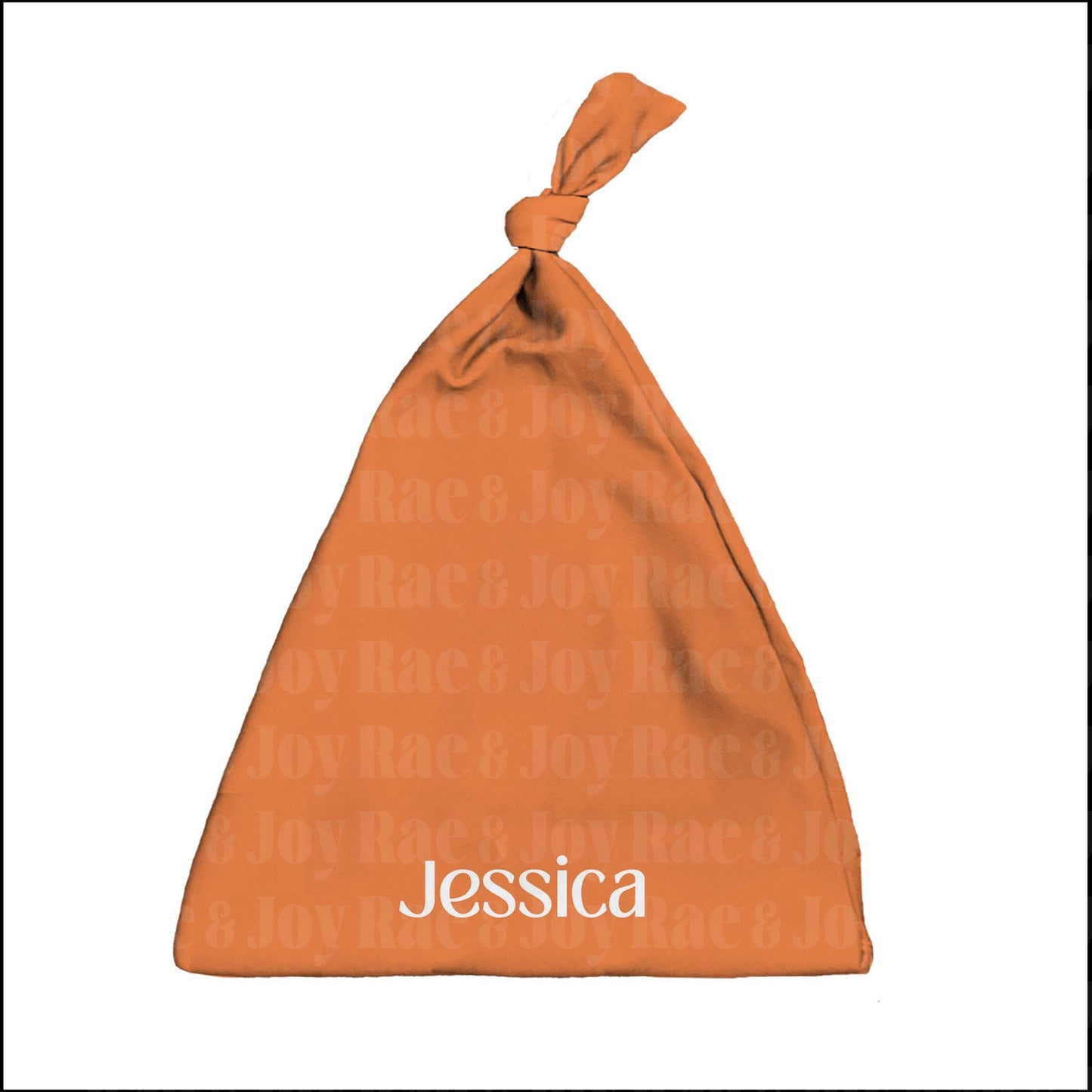 Personalized Knotted Baby Beanie (Oh Baby! Collection) Orange Accessories