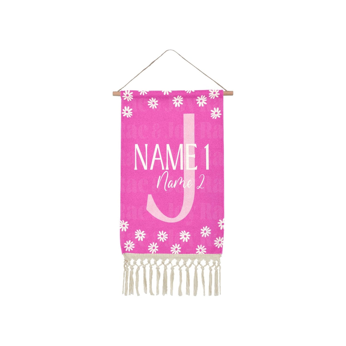 Personalized Monogram Name Wall Hanging One Size / Bright Pink Hanging