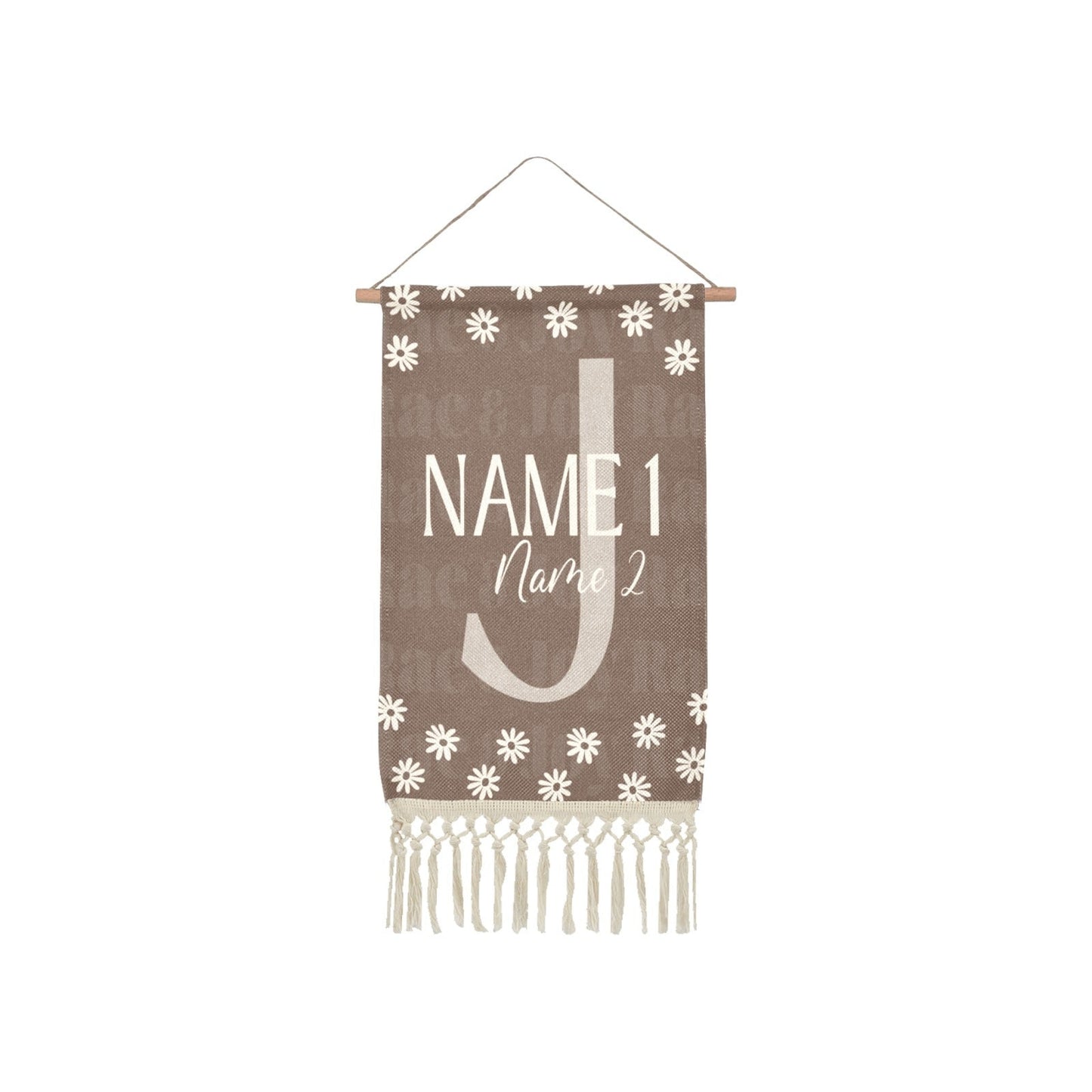 Personalized Monogram Name Wall Hanging One Size / Brown Hanging