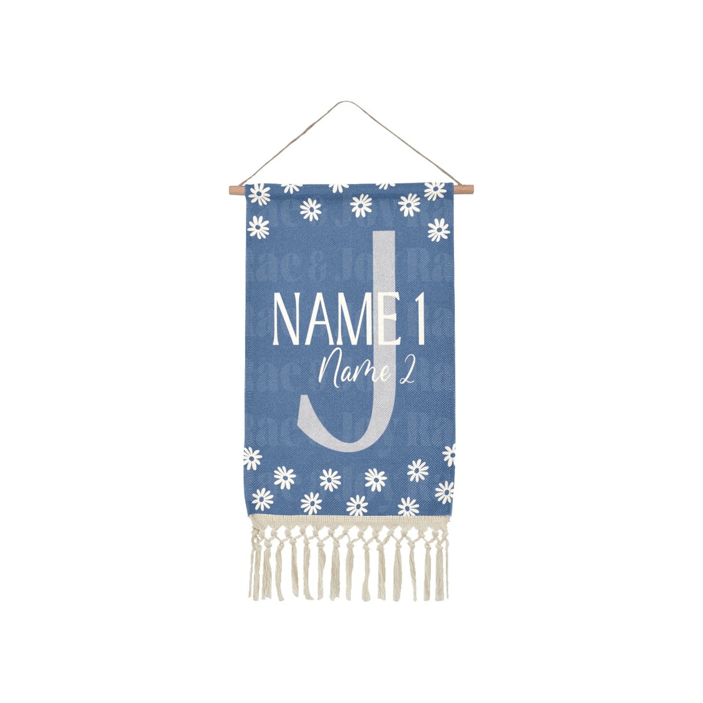 Personalized Monogram Name Wall Hanging One Size / Chambray Hanging