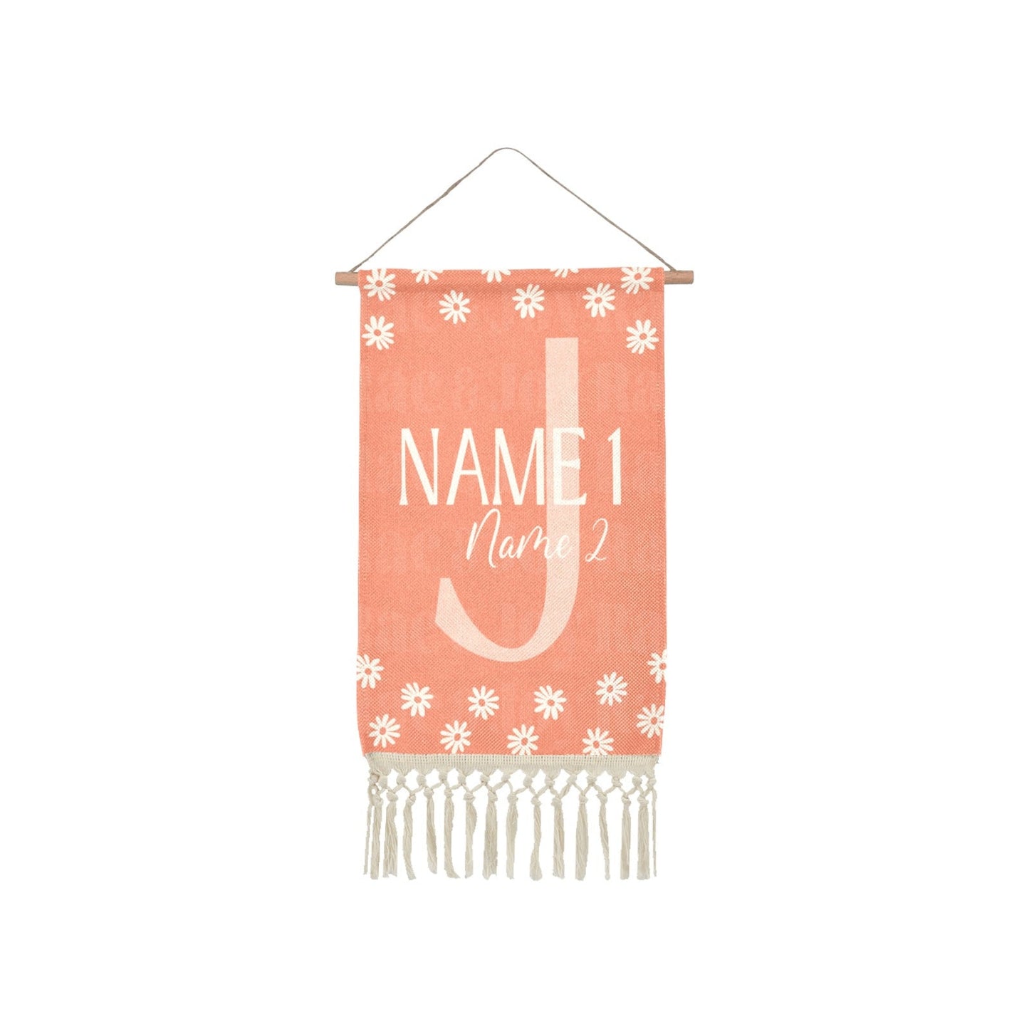 Personalized Monogram Name Wall Hanging One Size / Dark Peach Hanging