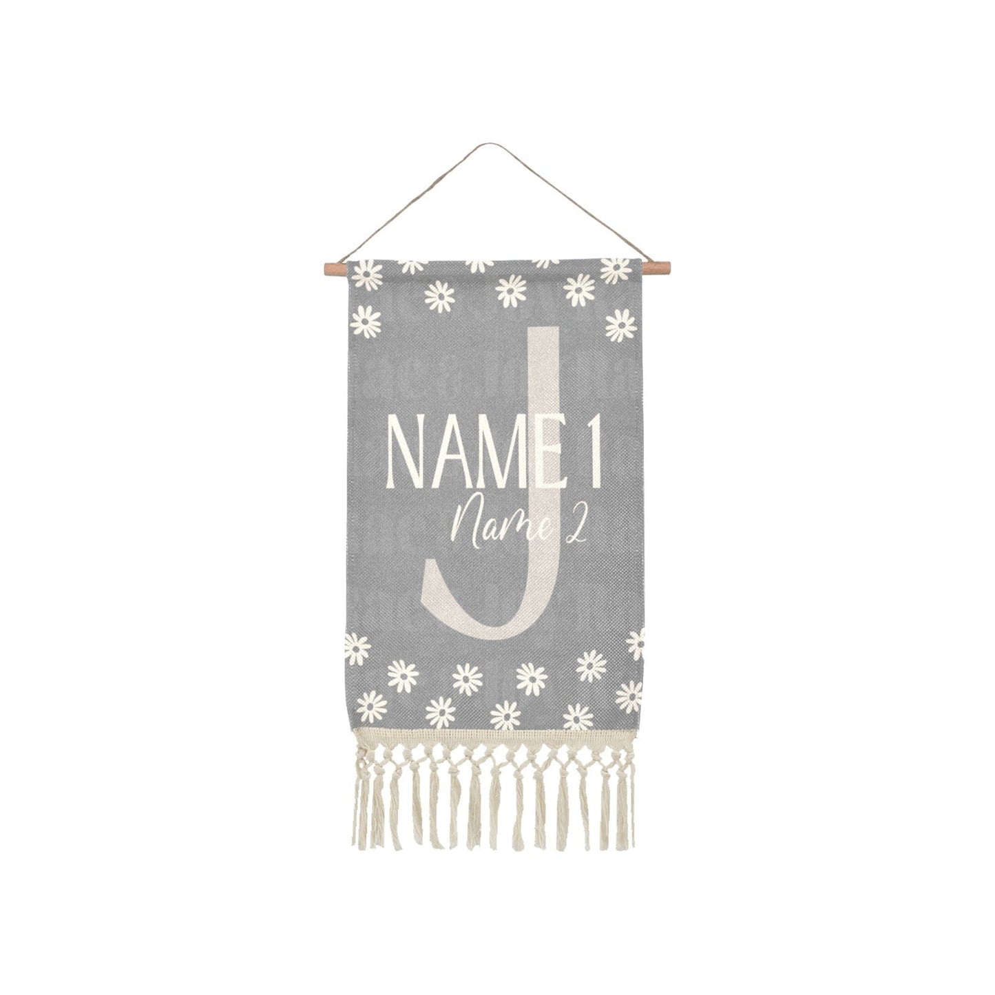 Personalized Monogram Name Wall Hanging One Size / Gray Hanging