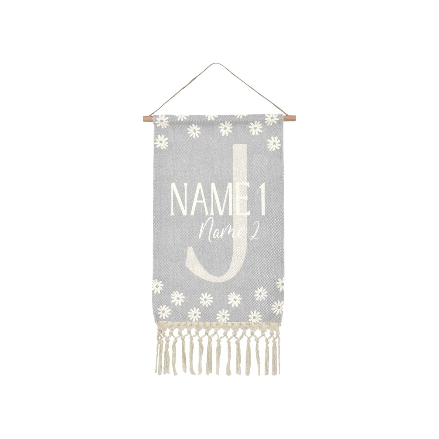 Personalized Monogram Name Wall Hanging One Size / Light Gray Hanging