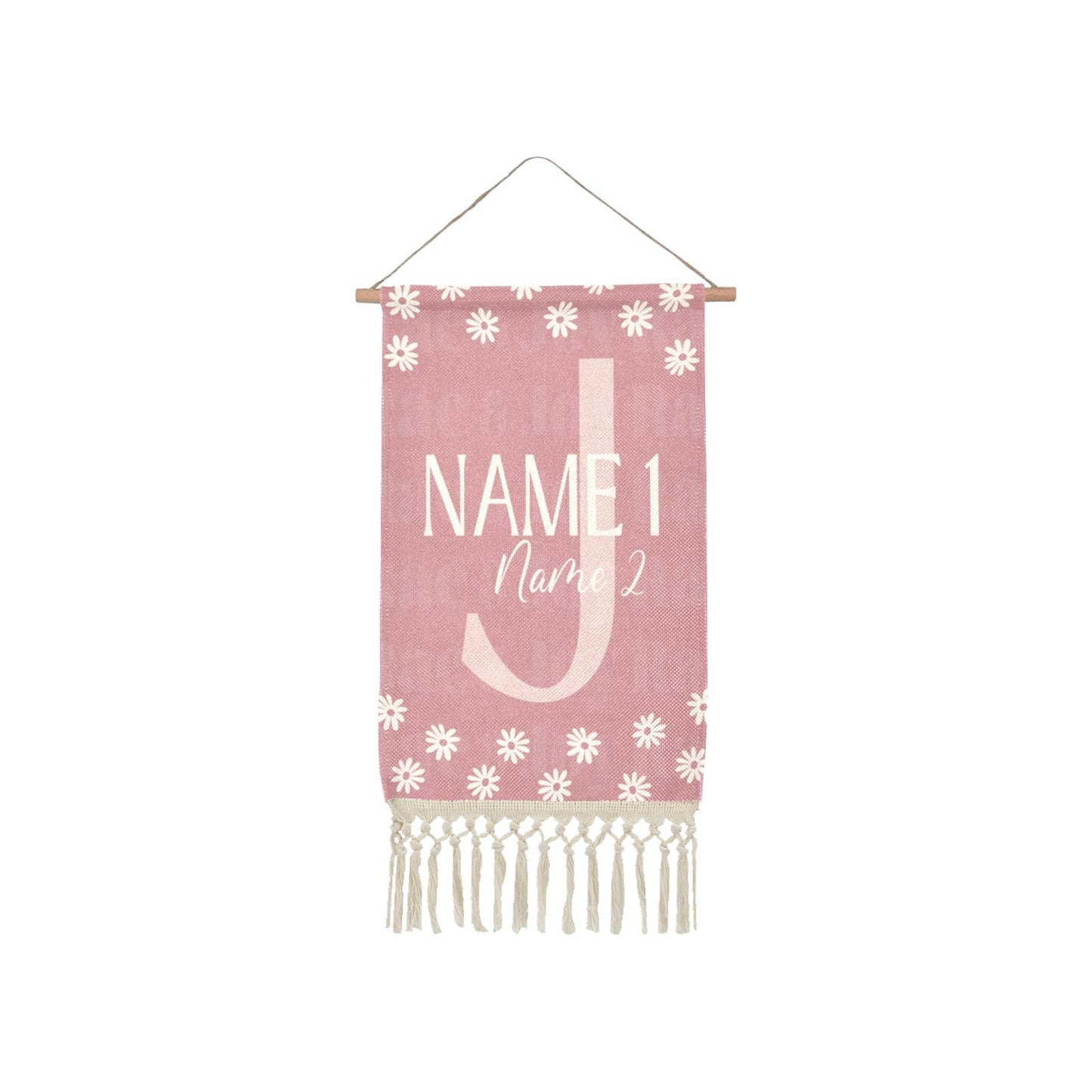 Personalized Monogram Name Wall Hanging One Size / Rose Hanging